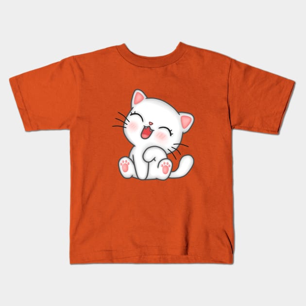 Cute Kitty Kids T-Shirt by Red Rov